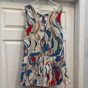Vintage Liberty Circle Multicolor Abstract Romper Mini Dress